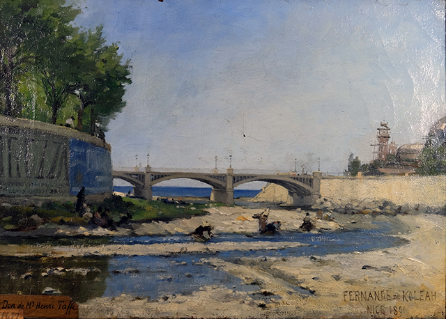 The mouth of the river Paillon and the bridge Pont des Anges, 1891