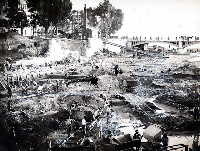 Covering works of the river Paillon, ca. 1891