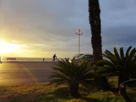 Vue de ma voiture soleil levant matin de janvier - 21 janvier 2015 8 h 37