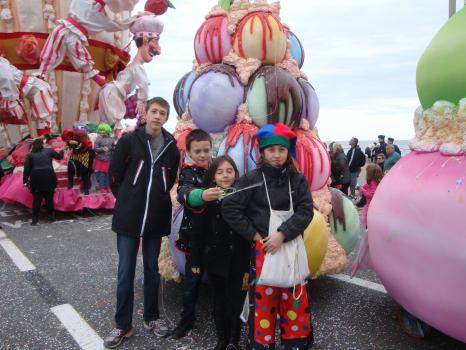 Loïc, Téo,Margot, Coralie au Carnaval