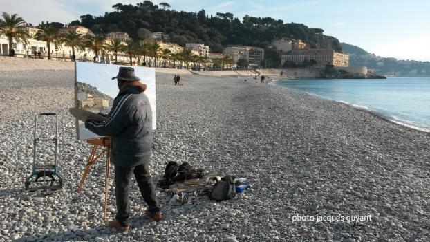 Artiste sur la plage