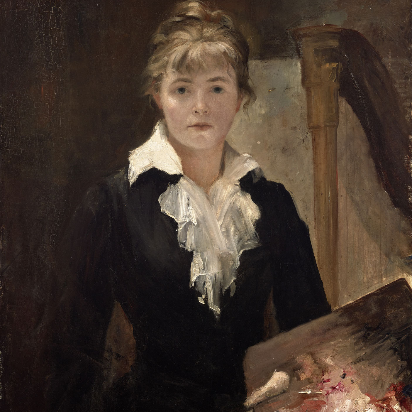 Marie BASHKIRTSEFF, Marie Bashkirtseff, autoportrait à la palette, 1883, huile sur toile, Collection Musée des Beaux-Arts Jules Chéret, Nice, photo François Fernandez