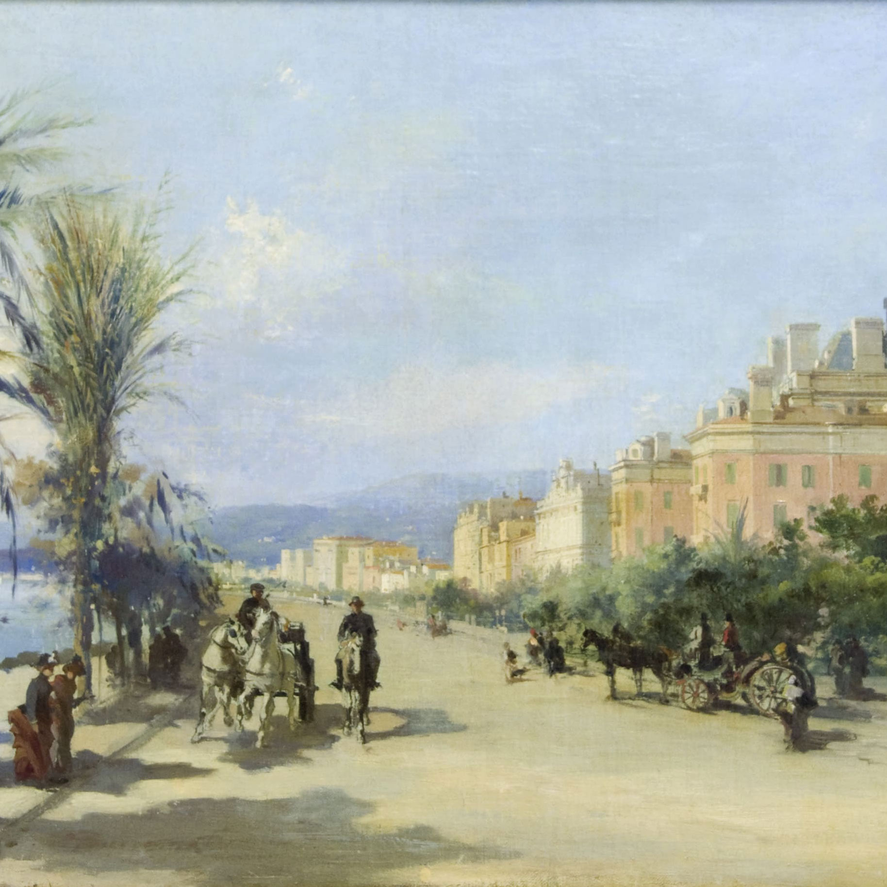 Emmanuel COSTA, La Promenade des Anglais avec à l’arrière-plan le casino de la Jetée et l’Hôtel des Anglais, 1890, Nice, Musée Masséna